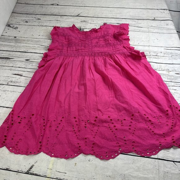 Jennifer & Grace Women 1x Pink Flutter Sleeve Blouse Embroidered High Ne… - Picture 7 of 14